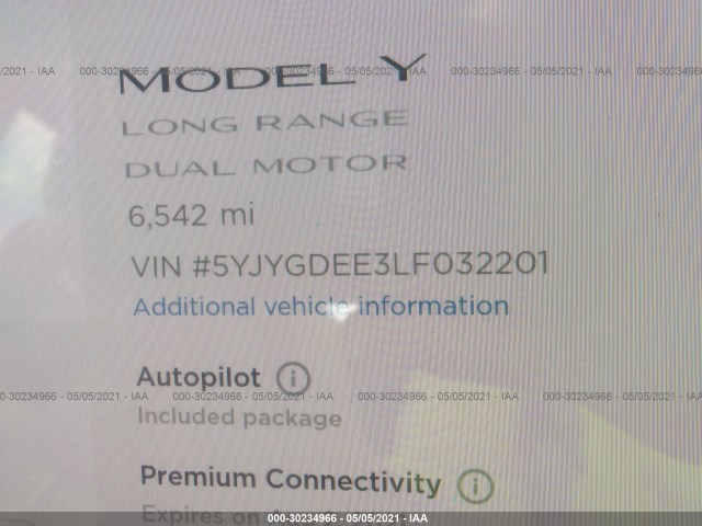 Photo 6 VIN: 5YJYGDEE3LF032201 - TESLA MODEL Y 