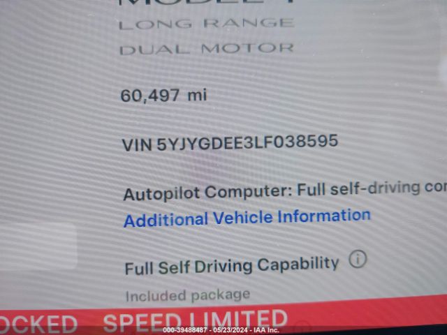 Photo 8 VIN: 5YJYGDEE3LF038595 - TESLA MODEL Y 