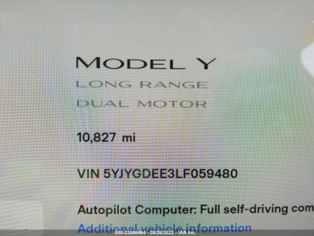 Photo 6 VIN: 5YJYGDEE3LF059480 - TESLA MODEL Y 