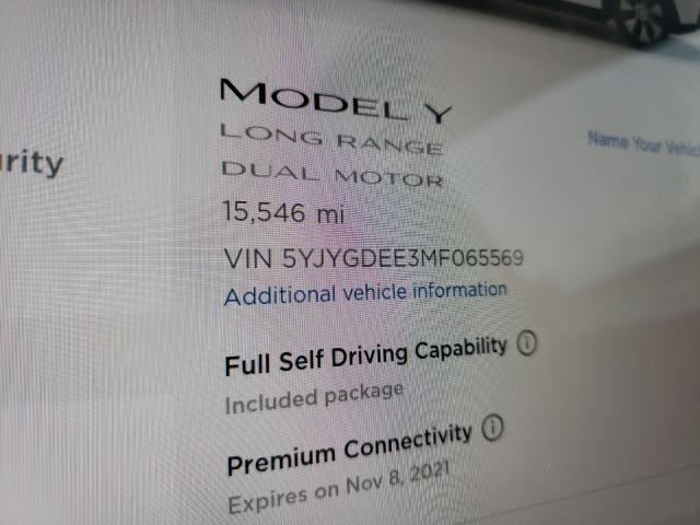 Photo 7 VIN: 5YJYGDEE3MF065569 - TESLA MODEL Y 