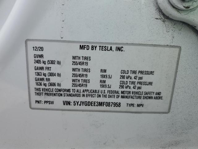 Photo 11 VIN: 5YJYGDEE3MF087958 - TESLA MODEL Y 