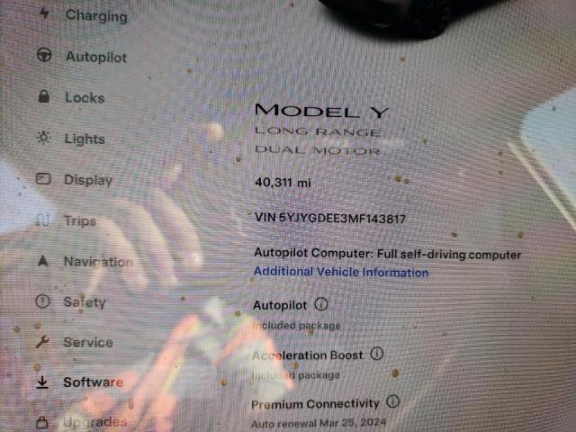 Photo 8 VIN: 5YJYGDEE3MF143817 - TESLA MODEL Y 