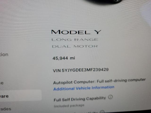 Photo 8 VIN: 5YJYGDEE3MF239429 - TESLA MODEL Y 