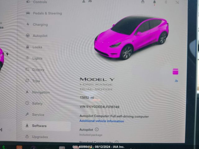 Photo 6 VIN: 5YJYGDEE4LF016749 - TESLA MODEL Y 