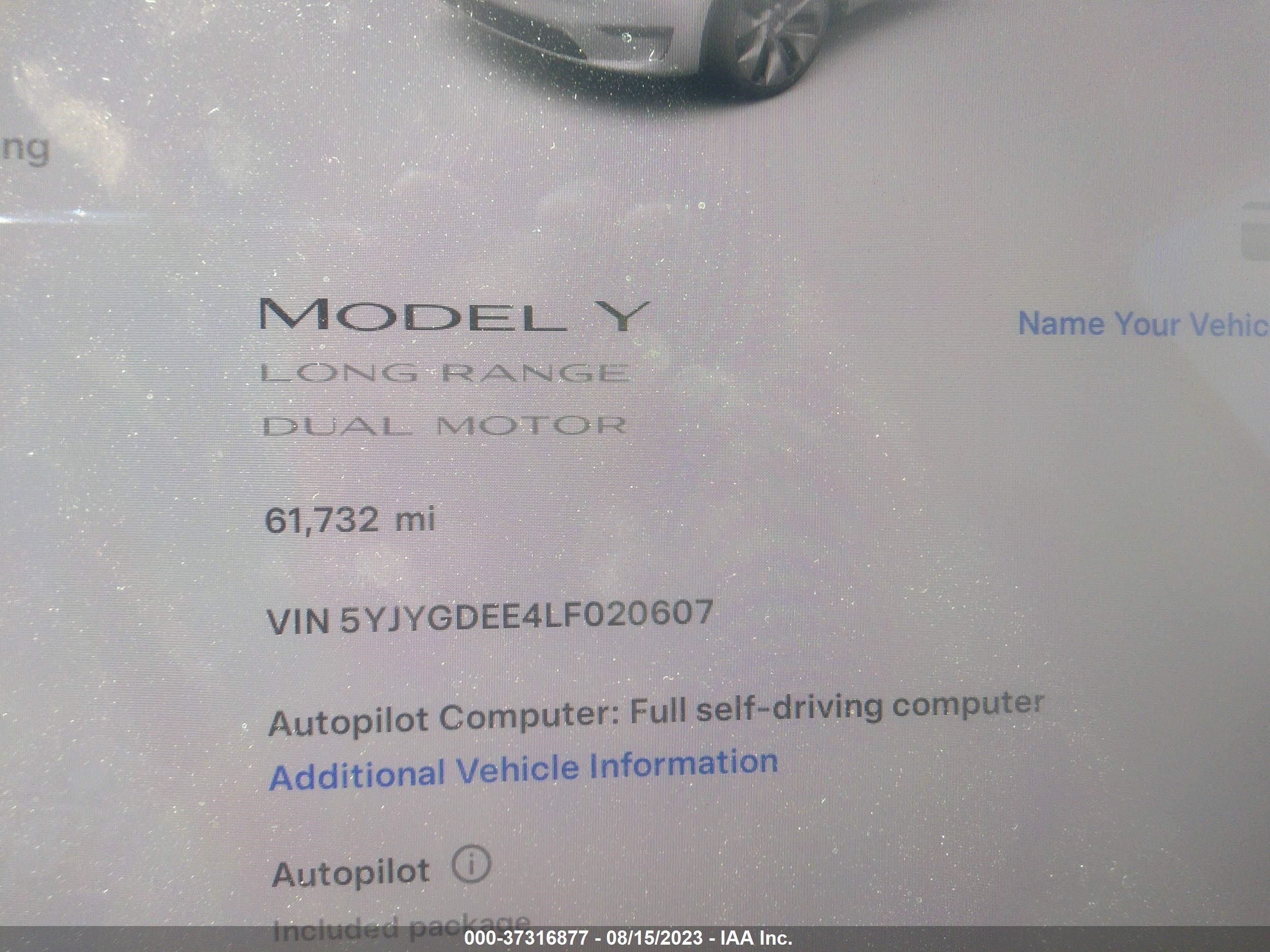 Photo 6 VIN: 5YJYGDEE4LF020607 - TESLA MODEL Y 