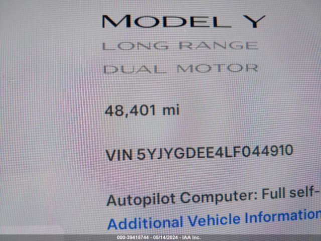 Photo 6 VIN: 5YJYGDEE4LF044910 - TESLA MODEL Y 