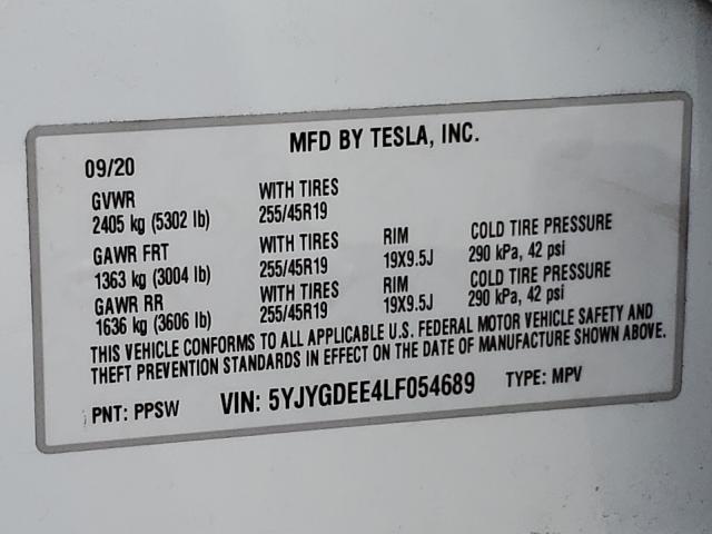 Photo 9 VIN: 5YJYGDEE4LF054689 - TESLA MODEL Y 