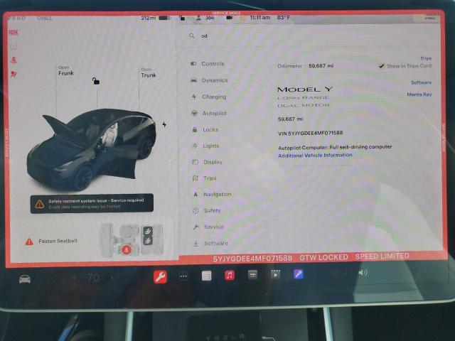 Photo 8 VIN: 5YJYGDEE4MF071588 - TESLA MODEL Y 