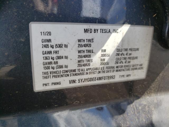 Photo 9 VIN: 5YJYGDEE4MF078993 - TESLA MODEL Y 