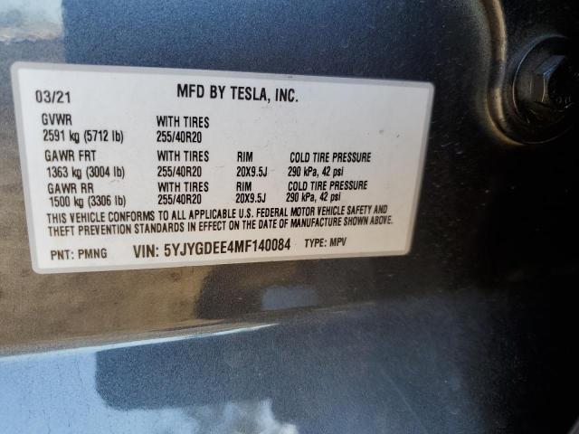 Photo 12 VIN: 5YJYGDEE4MF140084 - TESLA MODEL Y 