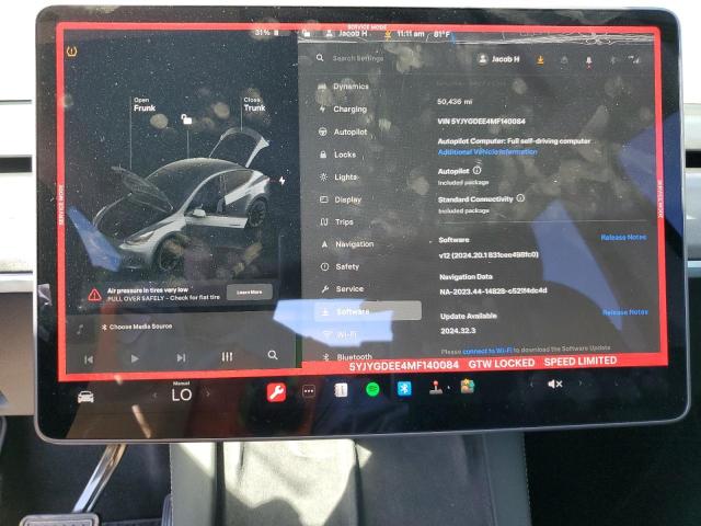 Photo 8 VIN: 5YJYGDEE4MF140084 - TESLA MODEL Y 