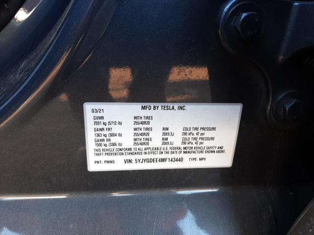 Photo 9 VIN: 5YJYGDEE4MF143440 - TESLA MODEL Y 