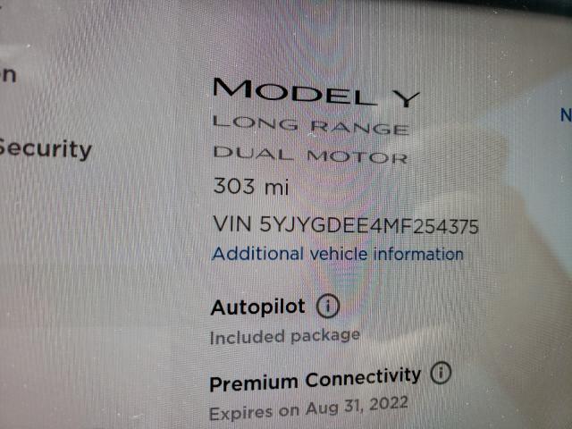 Photo 7 VIN: 5YJYGDEE4MF254375 - TESLA MODEL Y 