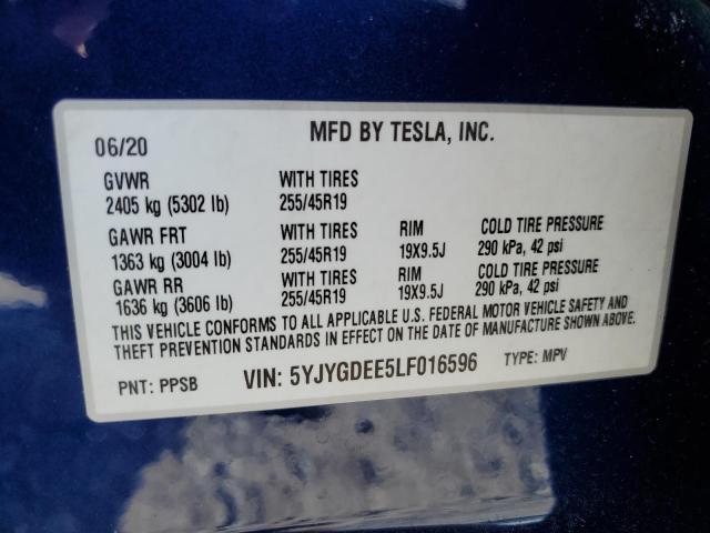 Photo 11 VIN: 5YJYGDEE5LF016596 - TESLA MODEL Y 