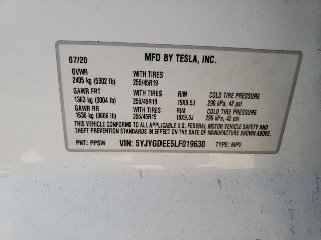 Photo 13 VIN: 5YJYGDEE5LF019630 - TESLA MODEL Y 