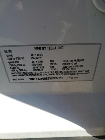 Photo 11 VIN: 5YJYGDEE5LF037013 - TESLA MODEL Y 