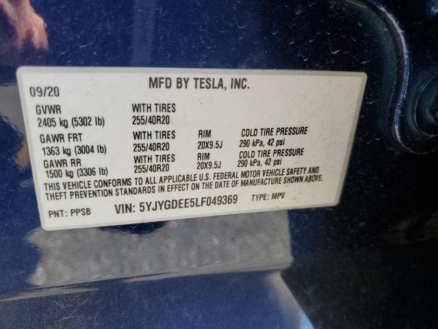 Photo 11 VIN: 5YJYGDEE5LF049369 - TESLA MODEL Y 