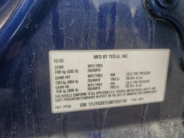 Photo 11 VIN: 5YJYGDEE5MF069199 - TESLA MODEL Y 