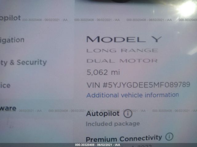 Photo 6 VIN: 5YJYGDEE5MF089789 - TESLA MODEL Y 