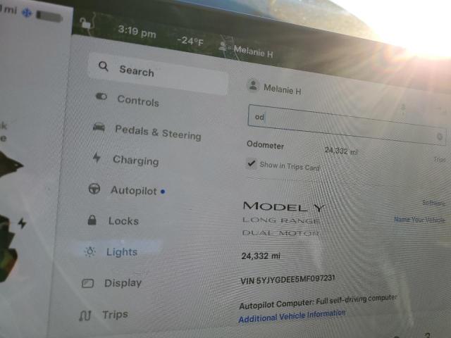 Photo 8 VIN: 5YJYGDEE5MF097231 - TESLA MODEL Y 