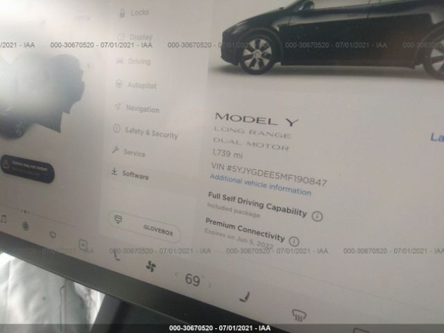 Photo 6 VIN: 5YJYGDEE5MF190847 - TESLA MODEL Y 