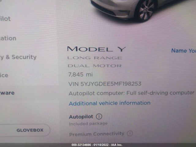 Photo 6 VIN: 5YJYGDEE5MF198253 - TESLA MODEL Y 