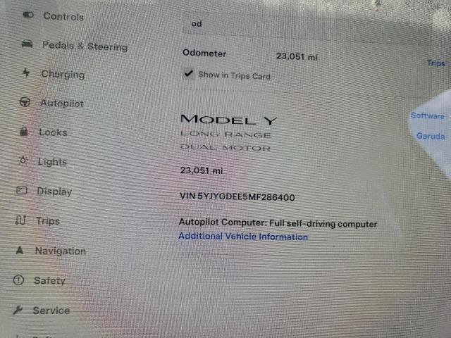 Photo 8 VIN: 5YJYGDEE5MF286400 - TESLA MODEL Y 