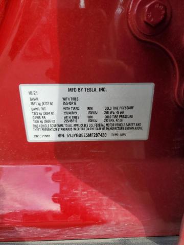 Photo 11 VIN: 5YJYGDEE5MF287420 - TESLA MODEL Y 