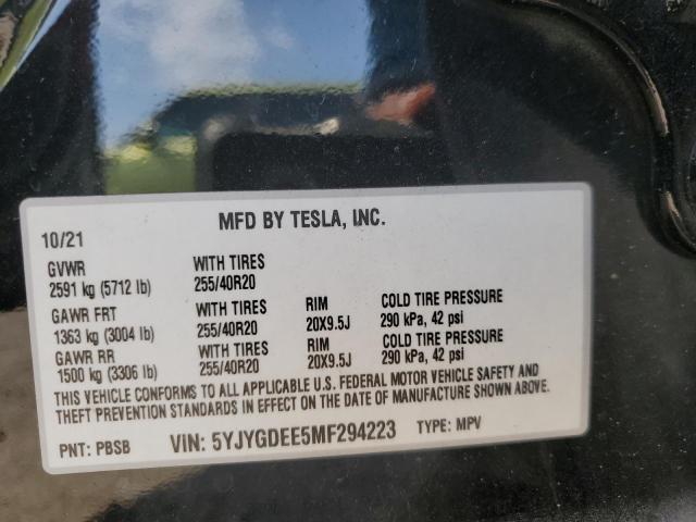 Photo 12 VIN: 5YJYGDEE5MF294223 - TESLA MODEL Y 