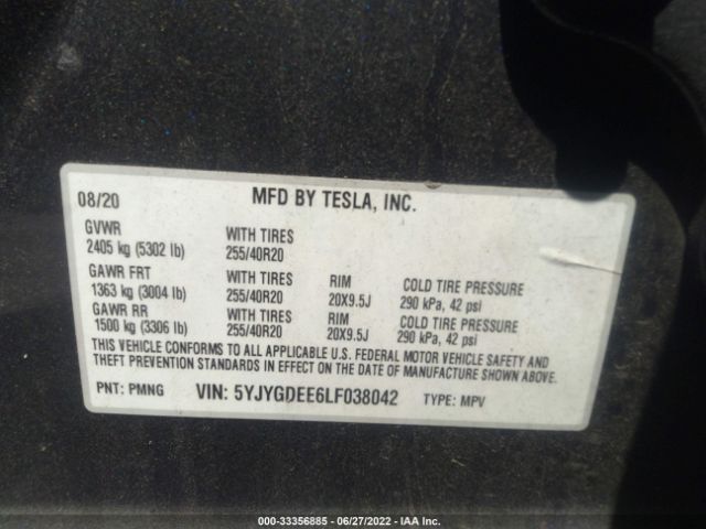 Photo 8 VIN: 5YJYGDEE6LF038042 - TESLA MODEL Y 