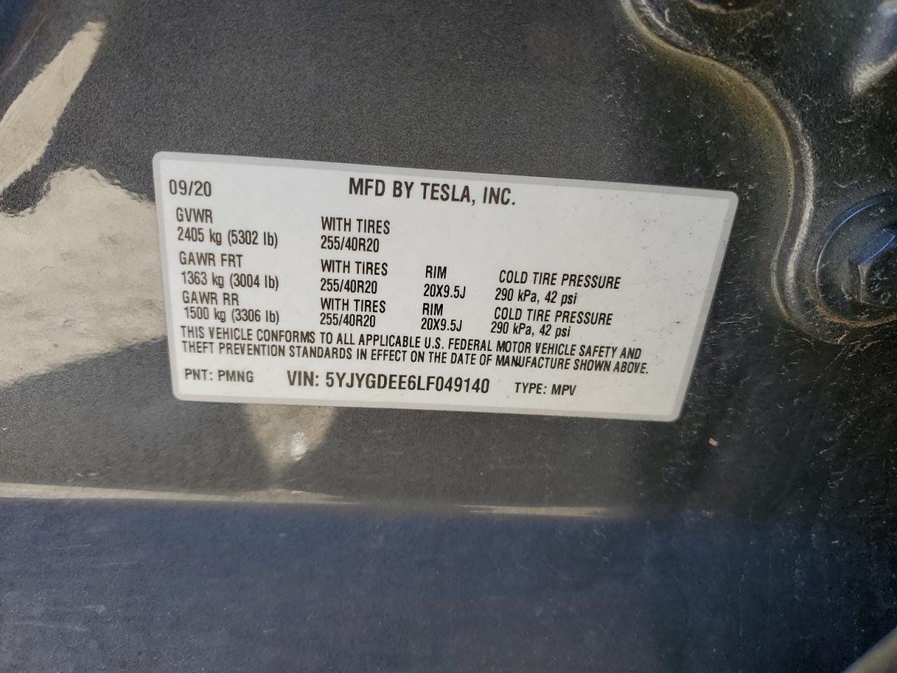 Photo 11 VIN: 5YJYGDEE6LF049140 - TESLA MODEL Y 