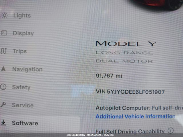 Photo 6 VIN: 5YJYGDEE6LF051907 - TESLA MODEL Y 