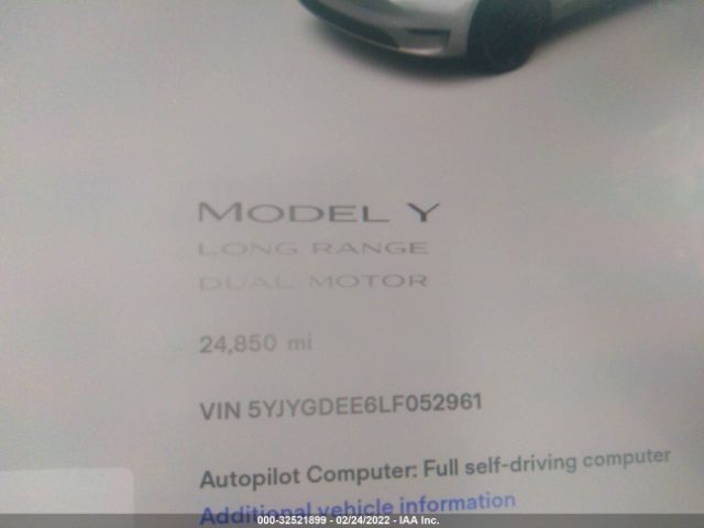 Photo 6 VIN: 5YJYGDEE6LF052961 - TESLA MODEL Y 