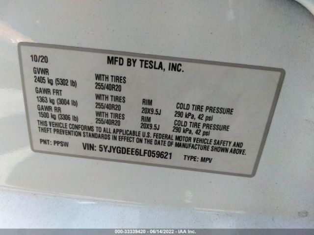 Photo 8 VIN: 5YJYGDEE6LF059621 - TESLA MODEL Y 