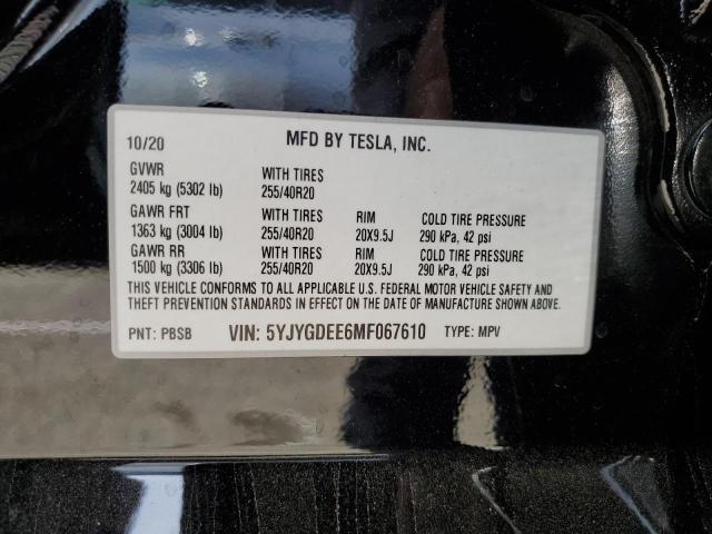 Photo 11 VIN: 5YJYGDEE6MF067610 - TESLA MODEL Y 