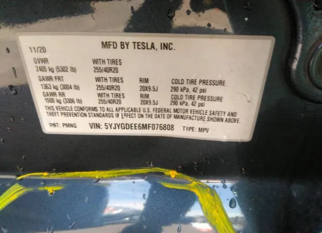 Photo 8 VIN: 5YJYGDEE6MF076808 - TESLA MODEL Y 