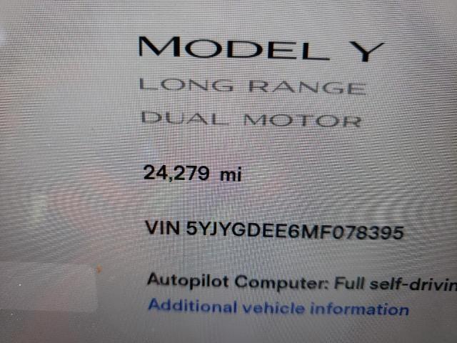 Photo 7 VIN: 5YJYGDEE6MF078395 - TESLA MODEL Y 