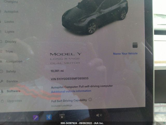 Photo 6 VIN: 5YJYGDEE6MF085833 - TESLA MODEL Y 