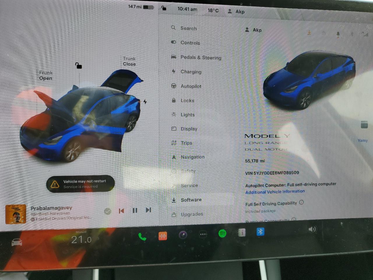 Photo 8 VIN: 5YJYGDEE6MF089509 - TESLA MODEL Y 