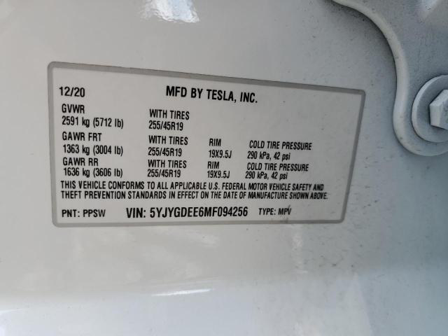 Photo 11 VIN: 5YJYGDEE6MF094256 - TESLA MODEL Y 