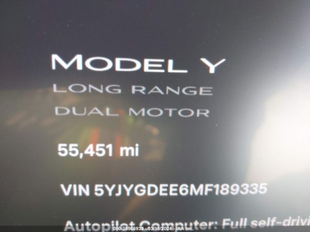 Photo 6 VIN: 5YJYGDEE6MF189335 - TESLA MODEL Y 