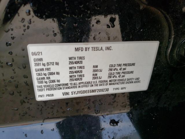 Photo 12 VIN: 5YJYGDEE6MF209230 - TESLA MODEL Y 