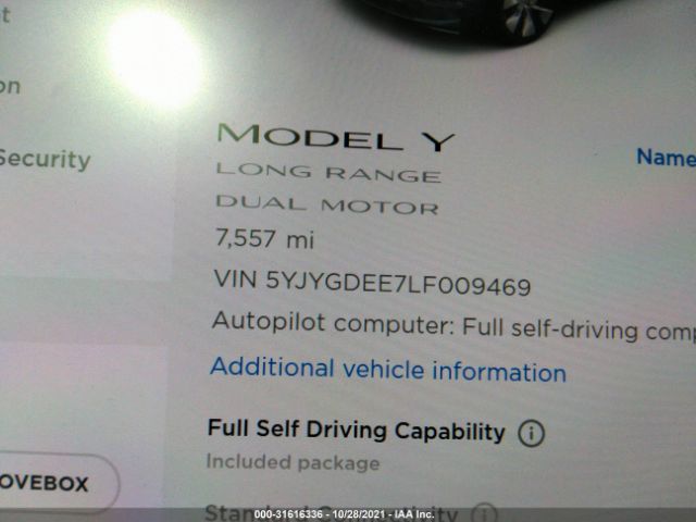 Photo 6 VIN: 5YJYGDEE7LF009469 - TESLA MODEL Y 