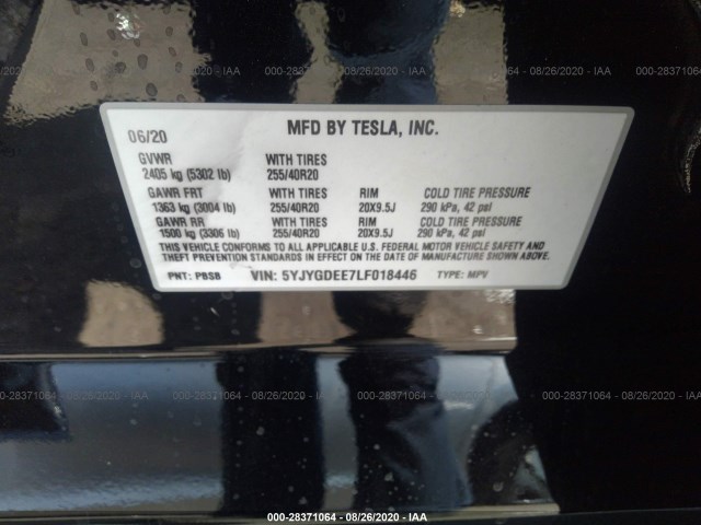 Photo 8 VIN: 5YJYGDEE7LF018446 - TESLA MODEL Y 