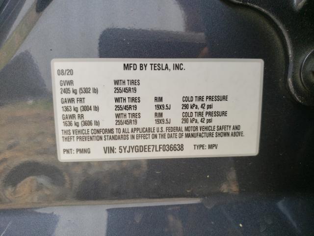 Photo 9 VIN: 5YJYGDEE7LF036638 - TESLA MODEL Y 