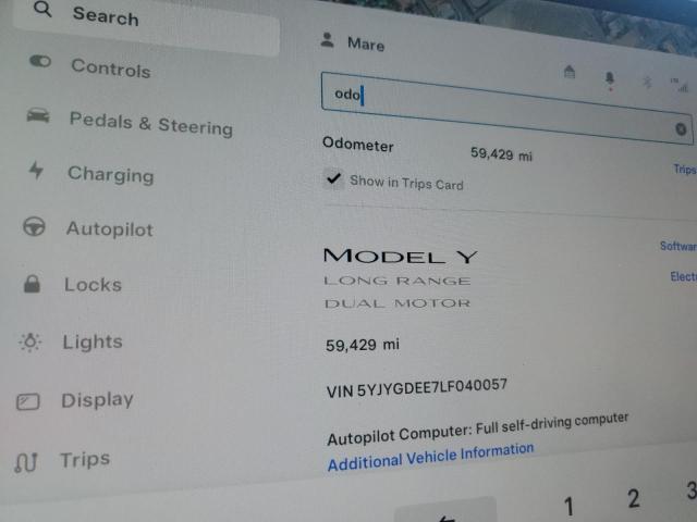 Photo 8 VIN: 5YJYGDEE7LF040057 - TESLA MODEL Y 