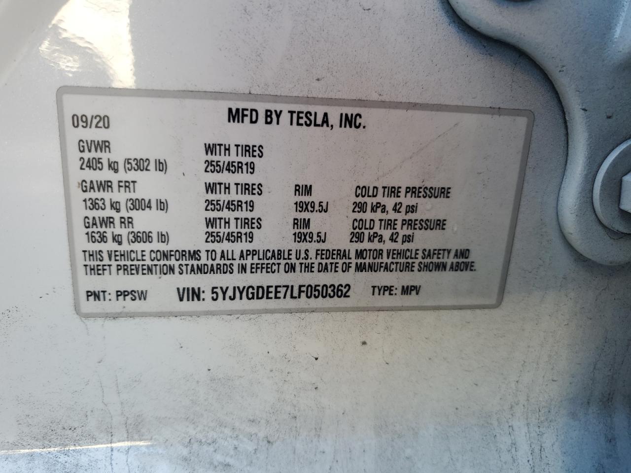 Photo 11 VIN: 5YJYGDEE7LF050362 - TESLA MODEL Y 