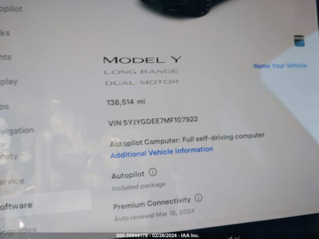 Photo 6 VIN: 5YJYGDEE7MF107922 - TESLA MODEL Y 