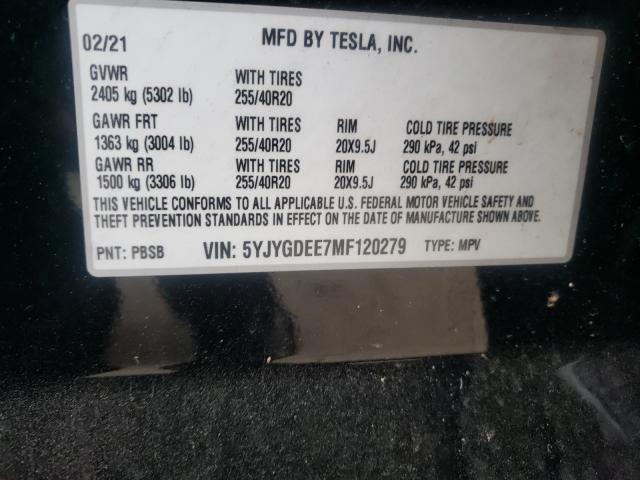 Photo 9 VIN: 5YJYGDEE7MF120279 - TESLA MODEL Y 