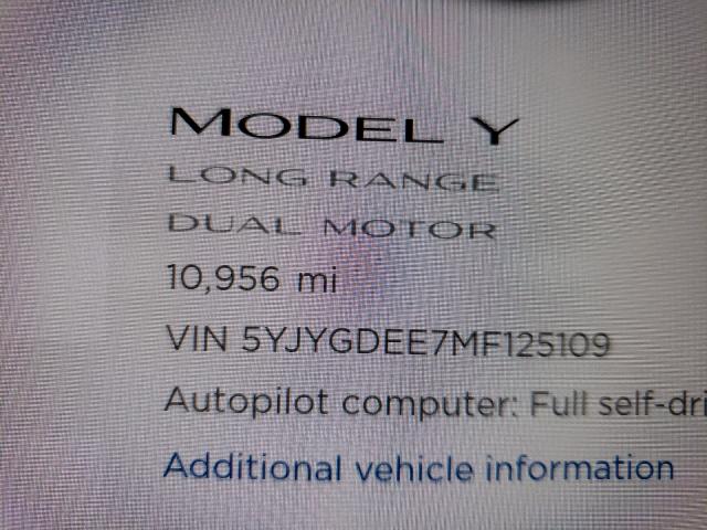 Photo 7 VIN: 5YJYGDEE7MF125109 - TESLA MODEL Y 